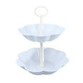 thumbnail image 2 of Sueyeuwdi Clearance Hummingbird Fruit Basket Cake Stand European Double Layer Fruit Tray Cake Rack Fruit Layered Tray Multifunctional Bird Feeder Blue Outdoor, 2 of 9