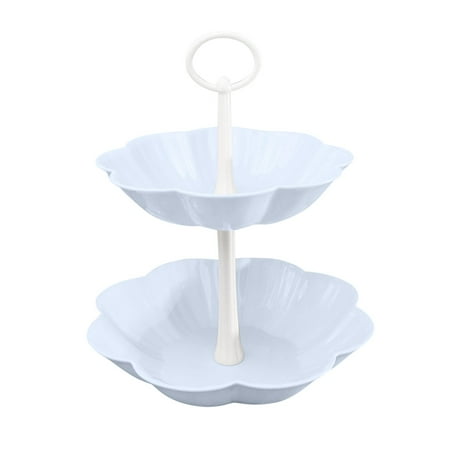 Labakihah kitchen accessories European Double Layer Fruit Tray Cake Rack Fruit Layered Tray Multifunctional Bird Feeder