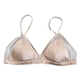 thumbnail image 4 of Stretchy Thin No Underwire Bra With Pads Soft Silk French Underwear, XL, Pink, 4 of 8