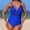 Blue, variant on Sexy Mesh One Piece Swimsuits for Women Belly Control Push Up Bathing Suits V Neck Full Coverage Slimming Swimwear