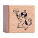 thumbnail image 1 of Sello de madera con forma de gato, tamaño pequeño, de 0,2 pulgadas, para manualidades y envíos por correo. Fiesta, 1 of 9