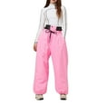 thumbnail image 2 of HUAXUN-Unisex Thermal Insulated Softshell baggy Ski Pants - Hiking Trekking Pants with Adjustable Drawstring for Men and Women,Snowboard Pants Snowboarding & Outdoor Winter Activities(Pink,XL), 2 of 6