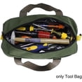 thumbnail image 5 of Zhuge Wide Mouth Tool Bag, Canvas Heavy Duty High Capacity Handbag, Portable Multi-function Tool Bag for Storage Wrench, Screwdrivers, Plier, Nails, 5 of 5