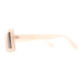 thumbnail image 4 of Womens Mod Minimal Rectangle Plastic Sunglasses Peach Brown, 4 of 4