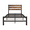 Black, variant on Twin Bed Frame, New Upgraded Metal Twin Size Platform Bed with Headboard and Footboard, Modern Bedroom Furniture Single Bed Frame with Wooden Feet, 300lbs Capacity, No Box Spring Needed, Brown