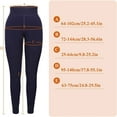 thumbnail image 2 of Leggings térmicos para mujer con cintura alta Leggings largos opacos con forro polar grueso Leggings cálidos de invierno Leggings/pantalones elásticos,Navy blue/Black, 2 of 5