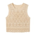 thumbnail image 3 of Aezemi Women Hollow out Tank Tops, Beach Crochet Cover Pullover Shirts, Eyelet Summer Sleeveless Fashion Undershirts, 3 of 6