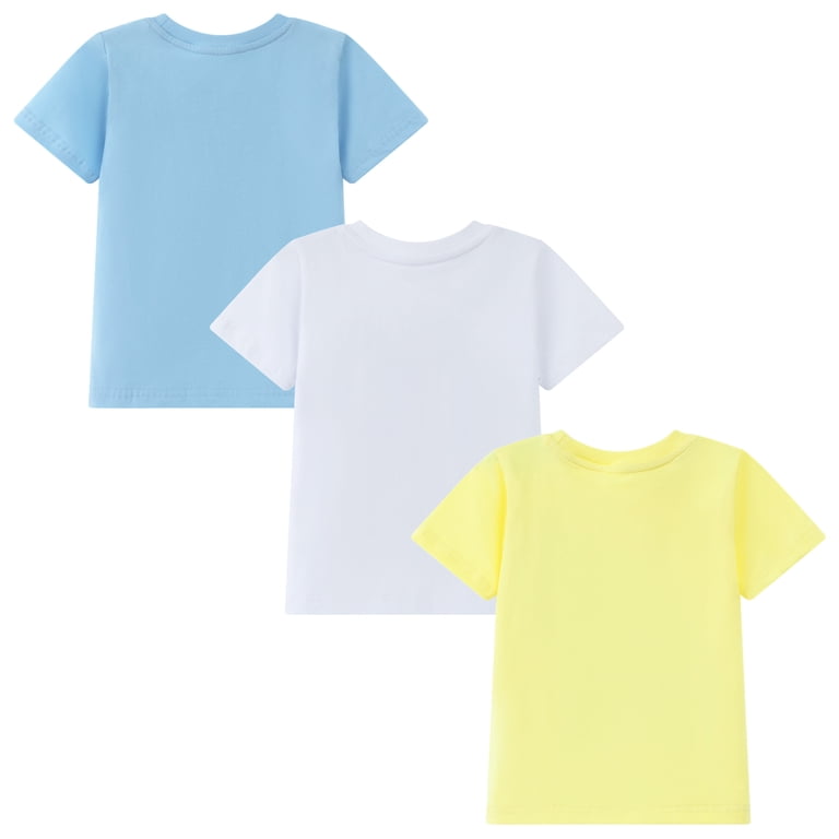 Hileelang Boys' 3-Pack Cotton Dinosaur & Surf Graphic Tees photo 5