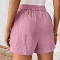 thumbnail image 3 of Gym Shorts Women New Women’s Elastic Waist Shorts Loose Fits Comfy Casual Bottoms Summer Beach Vacation Shorts with Pockets Pinks M, 3 of 7