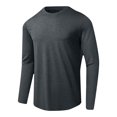 thumbnail image 4 of yoeyez Men's Sun Protection Shirts Solid Color Long Sleeve Sunscreen Shirt Lightweight Breathable Spf Rash Guard for Fishing Hiking Swimming Running Dark Gray,L, 4 of 7