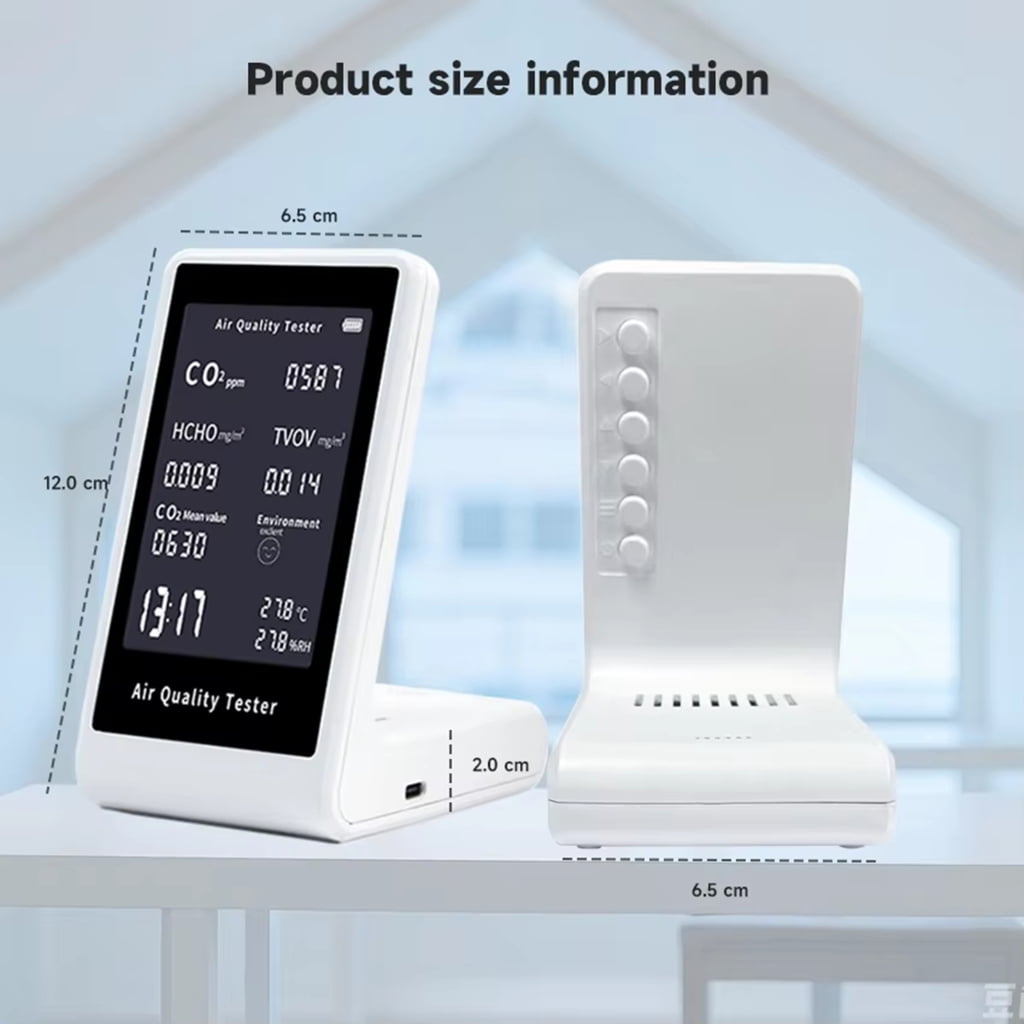 CEORPER Air Quality Monitors CO2 Meter Carbon Dioxide Detectors CO2 TVOC HCHO Temperature Humidity Measuring Device