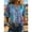 2, variant on Women's Bohemian Print Blouse, V-Neck Button Down Shirt with Ruffle Puff Short Sleeves, Casual Western Summer Top for Daily Wear
