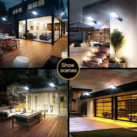 

Konghyp Solar Street Lights with Remote Control Outdoor Solar Parking Lights with Wireless Motion Sensor 3 Mode Security Wall Light for Garden Street and Yard
