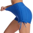 thumbnail image 2 of Drawstring Shorts Textured Butt Lift Gym Workout Slim Jogging Fitness Yoga Leggings Shorts, 2 of 9