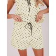 thumbnail image 6 of Womens Polka Dot Two Piece Lounge Sets Summer Sleeveless Tops Drawstring Shorts Matching Sets Yellow S, 6 of 9