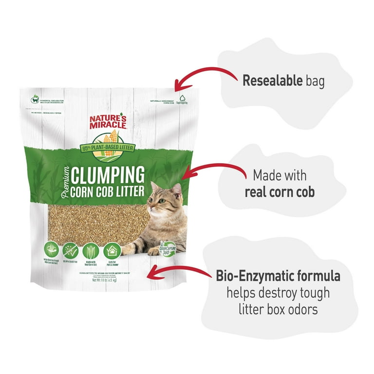 Nature's Miracle Premium Clumping Corn Cob Litter, Bio-Enzymatic