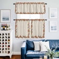 thumbnail image 2 of Fall Vintage Maple Leaves Kitchen Curtains Sets for Windows 36 Inch Length, Retro Art Watercolor Rustic Rod Pocket Window Treatments Tier Curtains and Valances Set for Bedroom/Bathroom, 2 of 8