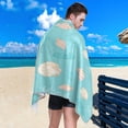 thumbnail image 5 of Dreamtimes Beach Towels Starfish Seashell Turquoise Teal Camping Towels Ocean Seaweed Marine Sand Free Beach Towel, 30"x60" Large Beach Towels Quick Dry Bath Travel Towels Pool Yoga Beach Mat for Men, 5 of 7