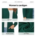thumbnail image 4 of Uvplove Women's Long Sleeve Open Front Knit Cardigan Sweater with Pockets Dark Green-XXL,S-2XL, 4 of 12