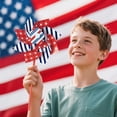 thumbnail image 4 of 10 Pack Patriotic Pinwheels Wind Spinners With Stakes, 13Cm 8-Leaf Stick Windmills For Independence Day, Memorial Day, July 4Th Celebrations, Outdoor Yard Decor And Party Supplies, 4 of 6
