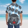 thumbnail image 6 of Bixox Men's Hawaiian Shirts Men's Black Head Woman with Pineapple Hair Print Short-Sleeve Shirt-Medium, 6 of 8