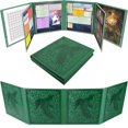 thumbnail image 1 of CASEMATIX DM Screen PU Leather 8-Panel Deluxe GM Screen - Eight Panel Folding Dungeon Master Screen with 2 Swinging Panels and Wet Erase Pockets for TTRPGs - Green, Inserts Not Included, 1 of 7