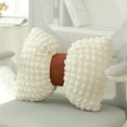 thumbnail image 4 of 1pc Faux Suede Fuzzy Bow Pillow Throw, Bow Shaped Soft Lumbar Pillow Decorative Throw for Living Room Couch Bed Sofa Car Decoration, 4 of 6