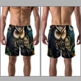 thumbnail image 3 of luoweisi Men's Beach Shorts Quick Dry Swim Trunks with Mesh Lining Cartoon Owl L, 3 of 5