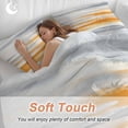 thumbnail image 4 of 3 Piece Orange Gray White Duvet Cover Set Queen Size, Microfiber Comforter/Quilt Cover with Corner Ties and 2 Pillowcases, Farmhouse Abstract Ombre Texture All Season Soft Bedding with Zipper Closure, 4 of 8