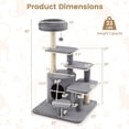 thumbnail image 3 of Gymax 40'' Multi-level Cat Tower w/Condo Padded Perch Bed Sisal Scratching Posts Ball Gray, 3 of 10