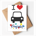 thumbnail image 1 of I Love Red Heart Car Pattern Wedding Cards Congratulations Greeting Envelopes, 1 of 3