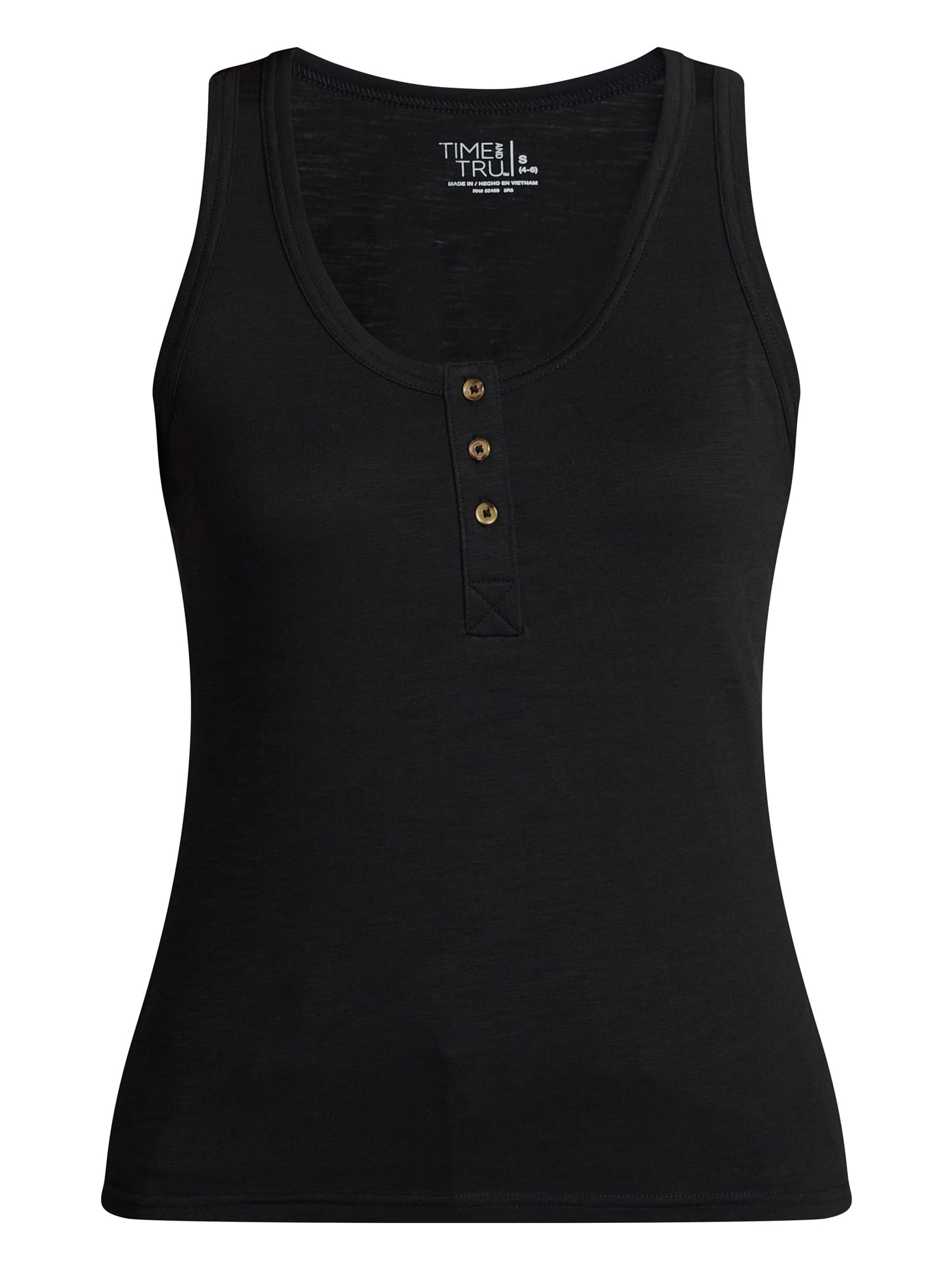 Time and Tru Women’s Slub Henley Tank Top, sizes XS-XXXL