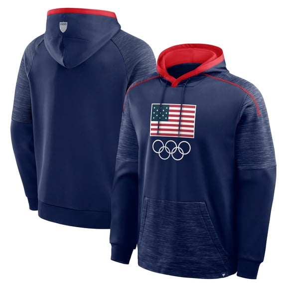Men's Fanatics Navy Team USA Goaltender Defender-Pullover Hoodie