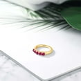 thumbnail image 4 of Gem Stone King 1.25 Ct 3.5mm Round Red Ruby 18K Yellow Gold Plated Silver Ring, 4 of 4