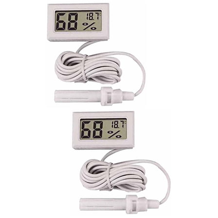 WORGEOUS 2pcs VZ50 Portable Digital Thermometer Hygrometer Temperature for Home (White)