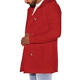 thumbnail image 2 of hopeusince Men's Hooded Cardigan Sweater Long Sleeve Button Up Slim Fit Winter Warm Outwear Overcoat with Pockets Red XXXL, 2 of 7