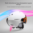 thumbnail image 3 of Casco de esquí Asian Head Equipment Protectores Cascos rígidos para hombres y mujeres Gafas anticolisión ligeras con protección contra el viento Forma integral para mantener el calor, 3 of 6
