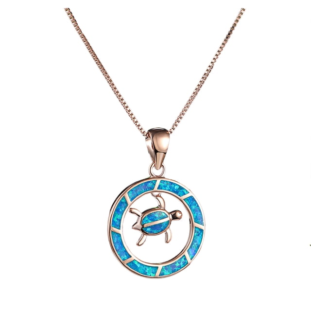 Collar de Oro Rosa Tortuga Lujoso Collar Femenino Tortuga Cadena Collarbone