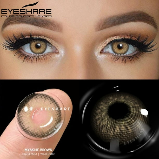 EYESHARE lentillas de colores para ojos lentillas de colores marrones 2 piezas maquillaje cosmetico anual