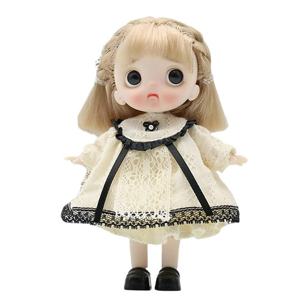 Muñeca articulada de 14 cm, accesorios de vestir, juguetes para niñas, muñeca de maquillaje flexible Estilo A