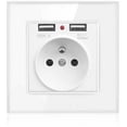 thumbnail image 1 of Prise Électrique Murale avec Double USB - Chargeur pour iPhone/Android Prise Française, 1 of 5