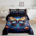 thumbnail image 2 of Feelyou 3D Dreamy Butterfly Full Size Comforter Sets for Women, Jungle Groovy Flower Bedding Comforter Set, Bling Star Galaxy Reversible Bedding Sets, Lightweight Room Decor, 3pcs, 2 of 8