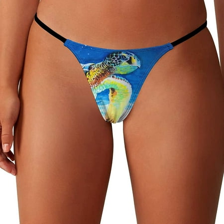 

Sea Turtle Women s G-String Thongs Low Rise Hipster Underwear Stretch T-Back Panties