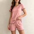 thumbnail image 2 of Vrorvz Plus Size Women Summer Soft Pajamas Lounge Sets Pjs Set Short and Short Sleeve Shirts Sleepwear, 2 of 5