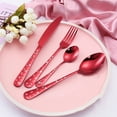 thumbnail image 4 of Jiyike 2 Sets Stainless Steel Tableware Spoon Fork Cutter Set Home Tableware (Red), 4 of 6