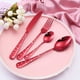 thumbnail image 5 of 1 set Subido de vajilla de acero inoxidable Cuchara de tenedor Cutter Set Cutterware (rojo), 5 of 6