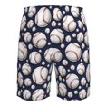 thumbnail image 6 of Kdxio Cute Basebal Pattern Mens Casual Shorts - Drawstring Summer Beach Sports Shorts for Men, 6 of 9