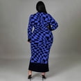 thumbnail image 5 of AURA Plus Size Plaid Print Maxi Dress Crewneck Long Sleeve Patchwork Elegant Sweet Style Long Dress for Fall Winter, 5 of 6