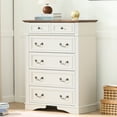 thumbnail image 4 of FIAKOA Ensemble de Commode Haute pour Chambre et Ensemble de Tables de Nuit, Ensemble Complet de Meubles de Chambre Style Ferme avec Rangement Spacieux, 4 Pcs, Blanc, 4 of 9