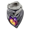 thumbnail image 1 of Women Colorful Butterfly Print Cotton Winter Warm Button Up Scarf, 1 of 3